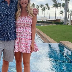 Hill House Pink and White Mini Skirt